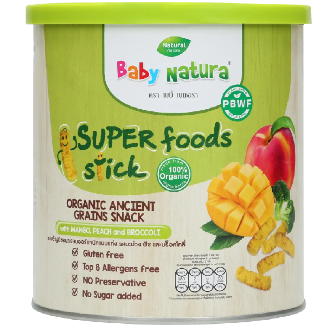 Organic Ancient Grains mango, peach and broccoli